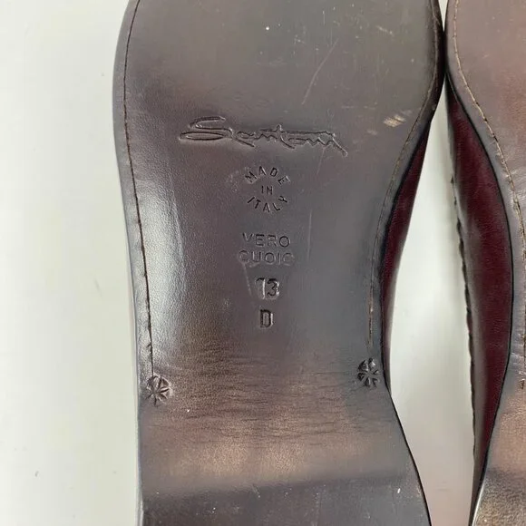 NEW santoni leather slip on loafer shoes